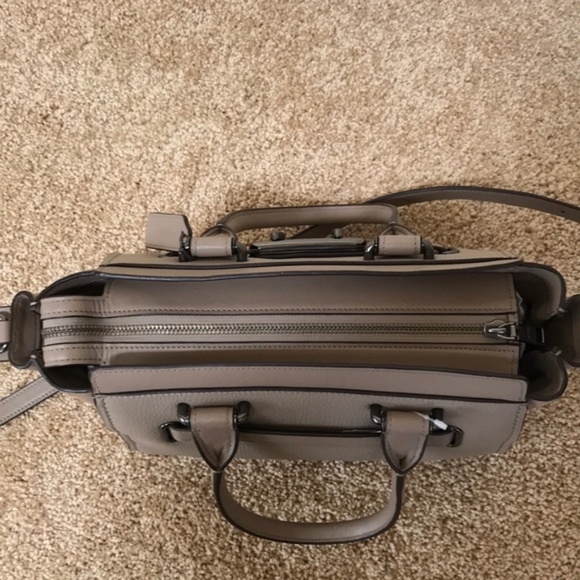 NWT! COACH Tan leather with suede small satchel - Picture 5 of 8